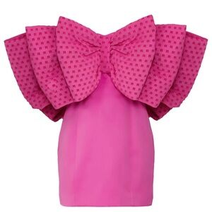 ROTATE Birger Christensen Pink Natalie Bow Dress Mini $521, Size 2